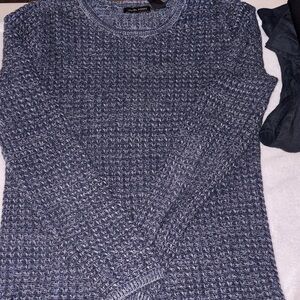 JEANNE PIERRE Women's Heathered Blue Crewneck Top